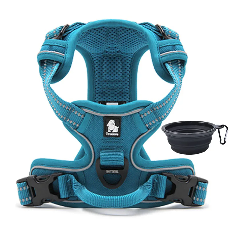 Truelove Dog Harness Small Large Durable Reflective Pet Harness Dog Running Safety Lift Pulling Walking Harness For Dog Travel - Цвет: Blue