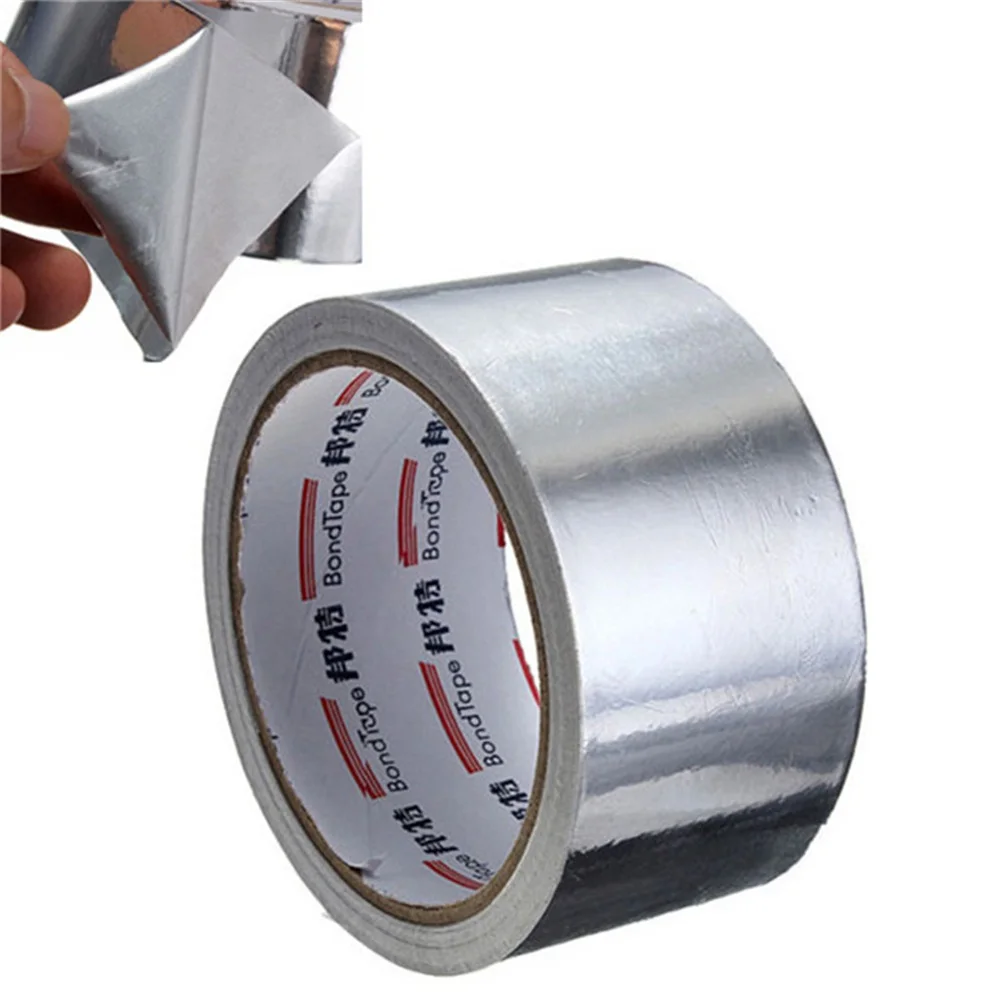 Useful Aluminium Foil Adhesive Sealing Tape Thermal Resist Duct Repairs High Temperature Resistant Foil Adhesive Tape 5cm*17m