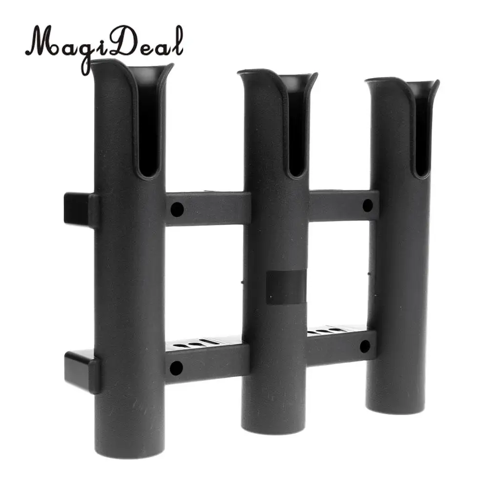 MagiDeal Marine Canoe Kayak Boat Fishing PP 3 Pole Rod Holder Tube Mount Bracket Rack Pliers Storage for Water Rowing Boat Acce