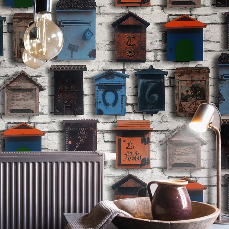 Винтажный скандинавский почтовый ящик vinilo pared 3D настенная бумага s домашний декор