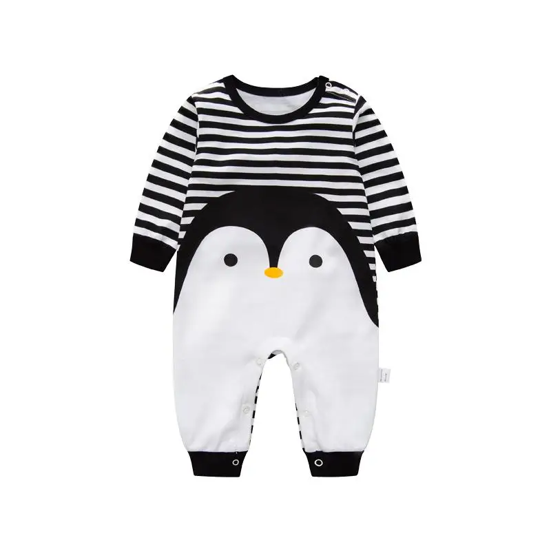 Г.; осенне-Весенняя хлопковая одежда с рисунком пингвина для маленьких мальчиков; Одежда для новорожденных девочек; комбинезон для малышей; одежда для малышей - Цвет: qie