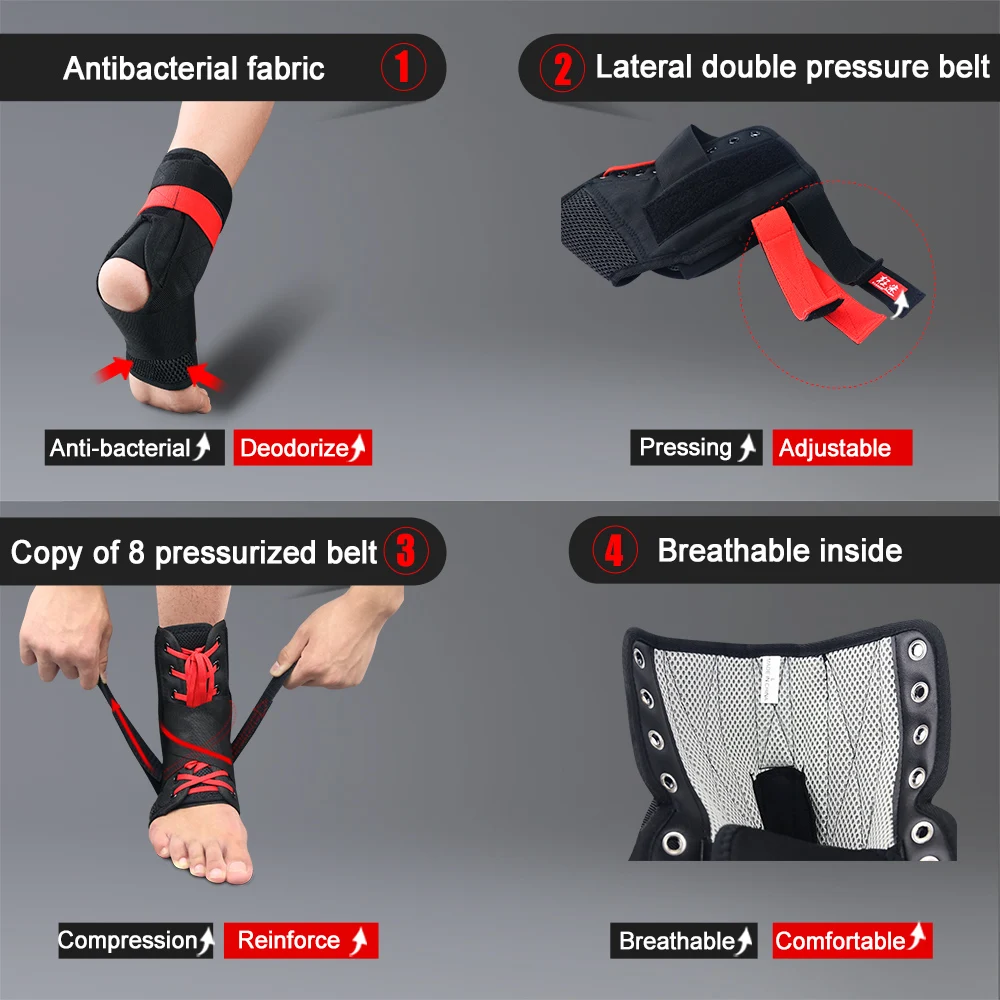 1PC Ankle Support Sports Ankle Brace Sprained Guard Protector Foot Stabilizer Adjustable Bandage Basketball ankle support ankle straps fitness ankle straps ankle support brace ankle wrist cuffs ankle wrist weights boxing foot guards