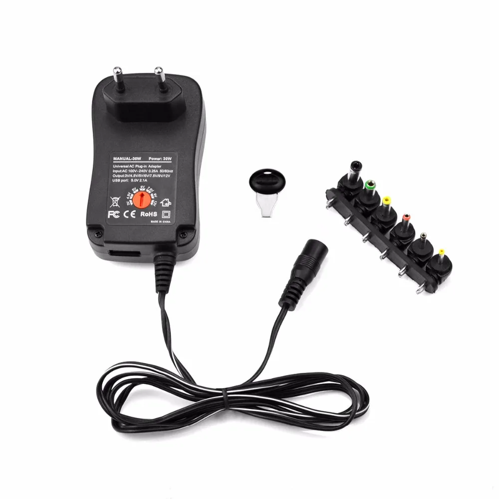 Universal 6 Jacks Available Charger AC DC Adapter Converter Power