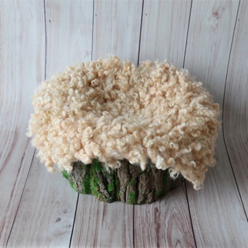 Buy Newborn baby flokati curly felted layer basket