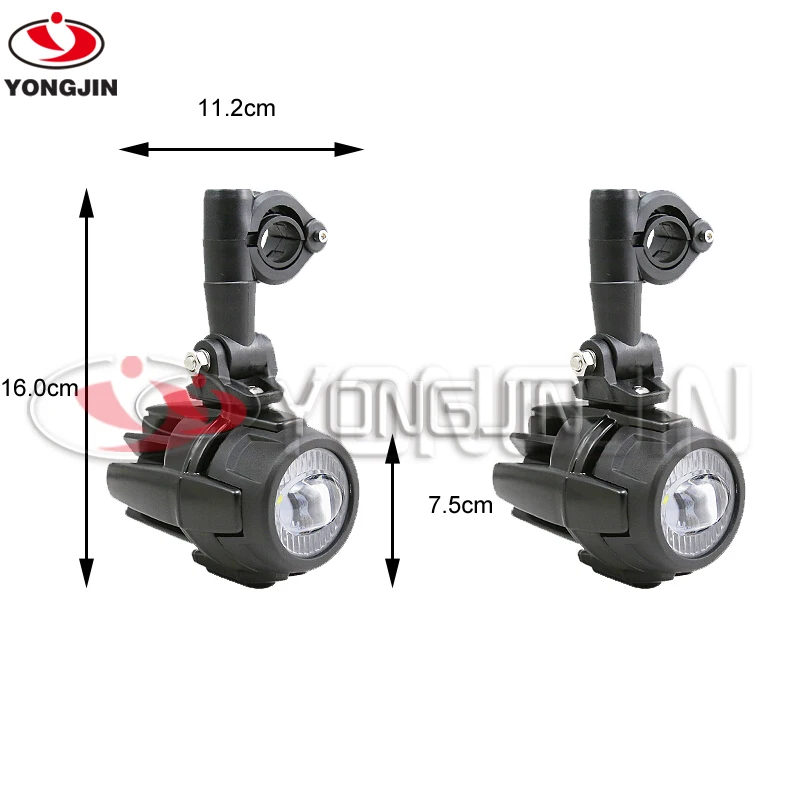 

40w Motorcycle LED Auxiliary Fog Light Kits Spot Driving Lamps with Protect Guards Wiring harness for R1200GS F800GS
