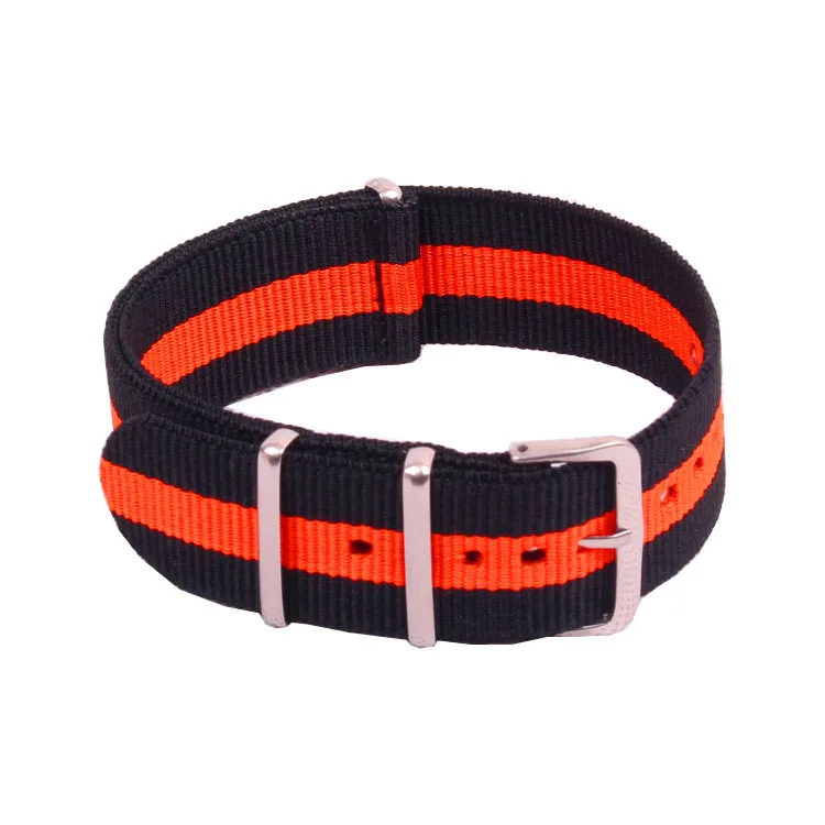 

22 mm Watchbands Man Women Multi Color Black Orange Nato Fiber Woven Nylon Watch Straps Wristwatch Band Buckle 22mm For watches
