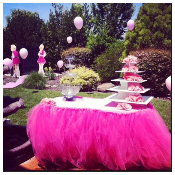 Туту Тюль Фуршетные скатерти Baby Shower украшения для стульчика домашний текстиль праздничные атрибуты розовый синий событие для вечеринок
