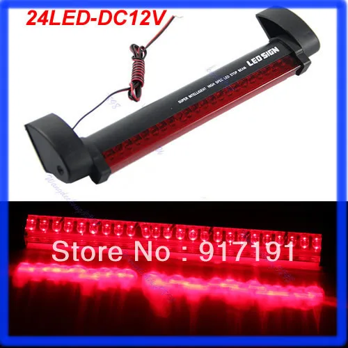 

2pcs/lot Red Car Auto Stop Tail Rear Brake Warning Fog Light Lamp 24LED 12V