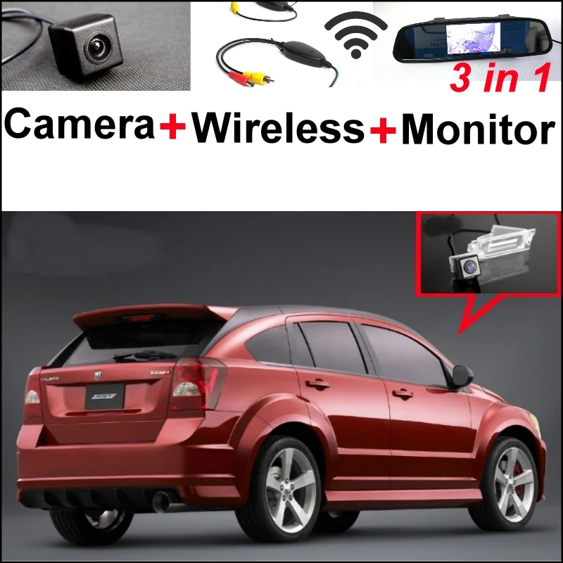 

Mirror Monitor EASY DIY Backup Parking System For Dodge Caliber 2007~2012 + 3 in1 Special Rear View Camera + Wireless Receiver