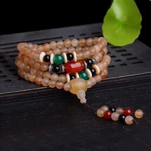 Тибетский этнический стиль натуральный Рог 108 молитвенные бусины для молитвы ручной работы многослойный браслет Born ювелирные изделия