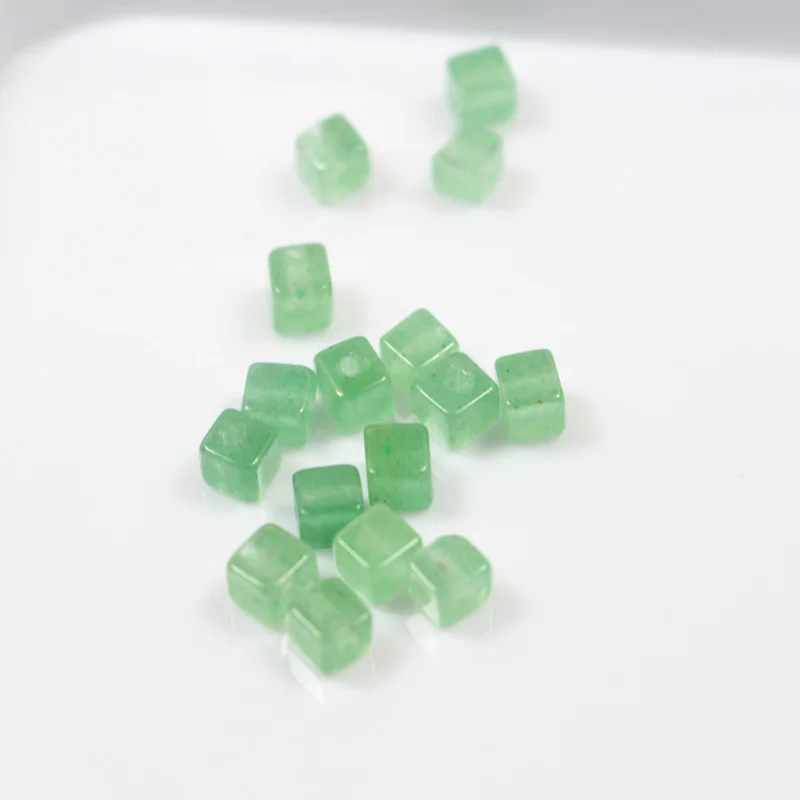 Natural stone mini Green Tombs Aventurine square beads DIY spacer stone bead for jewelry making 4mm 20pcs
