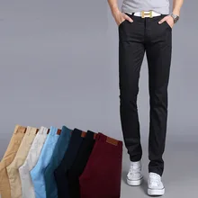 Для мужчин марка прямые Бизнес Стиль длинные Брюки для девочек Повседневное Для мужчин хлопок Брюки для девочек высокое качество дизайнер сезон: весна–лето мужской длинный Мотобрюки