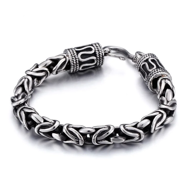 

New Punk jewelry wholesale multi-layer texture personalized titanium steel solid color bracelet