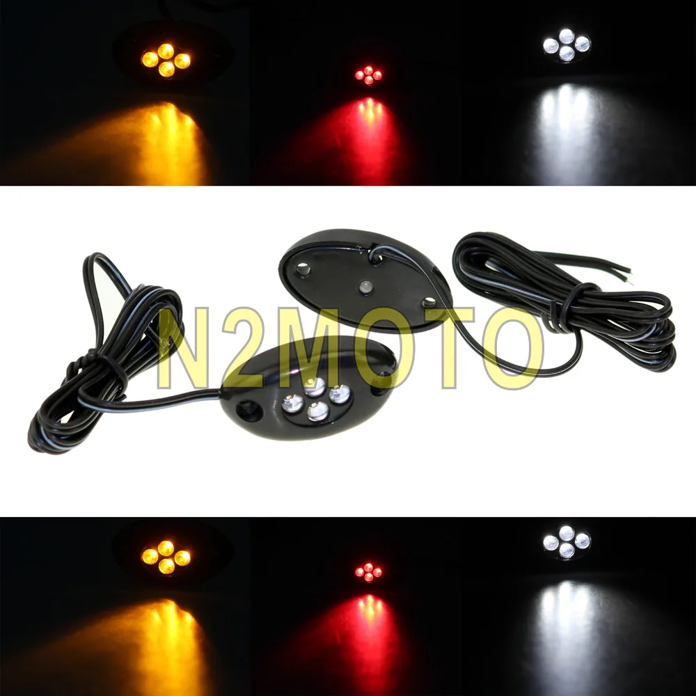 2 Pcs LED Licence Plate Light Motorcycle Flasher Indicator Warning Lights for Honda Yamaha