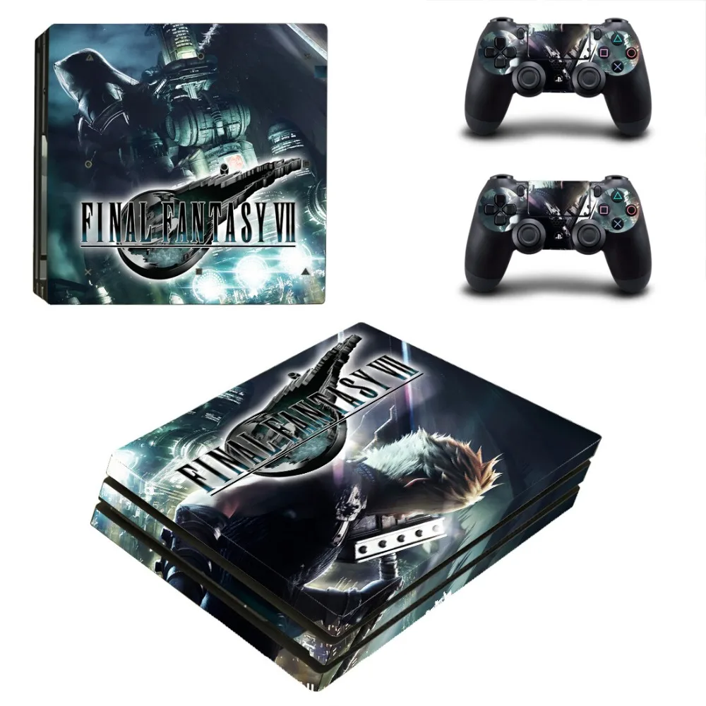 Final Fantasy VII 7 Remake PS4 Pro Skin Sticker Decal for PlayStation 4 Console and 2 Controller PS4 Pro Skin Sticker Vinyl