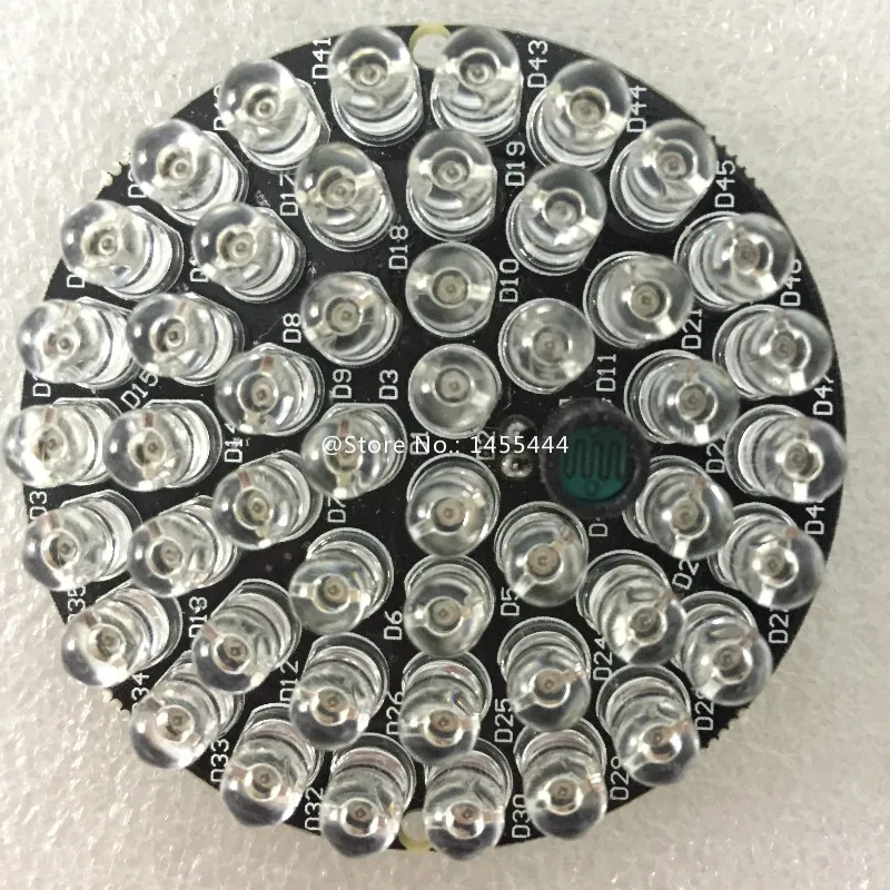 

Lihmsek 48pcs LEDs 940nm IR infrared Lights LED Board for Dome type CCTV IR Illuminator Lamp, No red exposure at night,