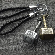 Hot Marvel Thor Hammer The Avengers Mjolnir Figure Car Keychain Car Styling Purse Bag Backpack Key Rings Pendant Car Accessories