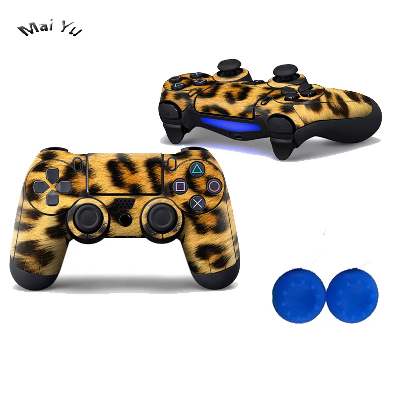 

Professional PS 4 Game Controller Stickers with Controllers Cap Leopard Print Skins for Playstation 4 Controller Same 011