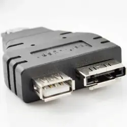 Мощность eSATA + USB комбо Splitter конвертер разъем адаптера жесткий диск кабель двойной Порты и разъёмы преобразователи Универсальный QJY