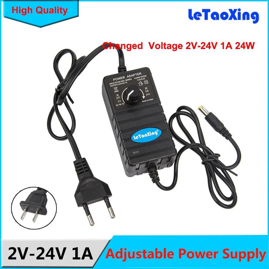 

Adjustable ON/OFF adapter DC 2V-24V 1A Adapter of voltage 3V 4.5V 5V 6V 9V 13.5V 15V 18V 24V 1A 24W Power Supply adatper