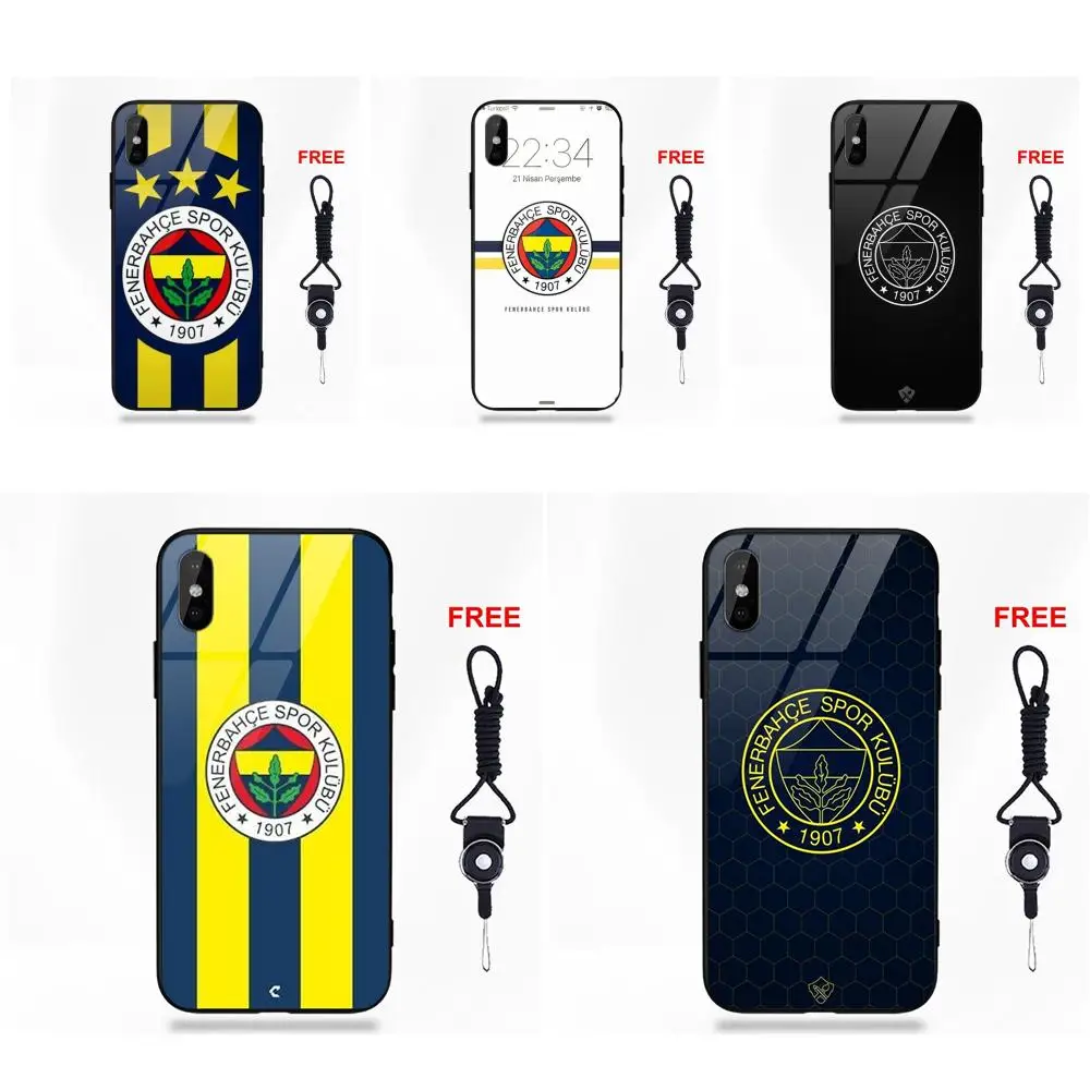

Soft TPU Frame Tempered Glass Art Print Football Team Fenerbahce Sk Logo For Apple iPhone 5 5C 5S SE 6 6S 7 8 Plus X XS Max XR