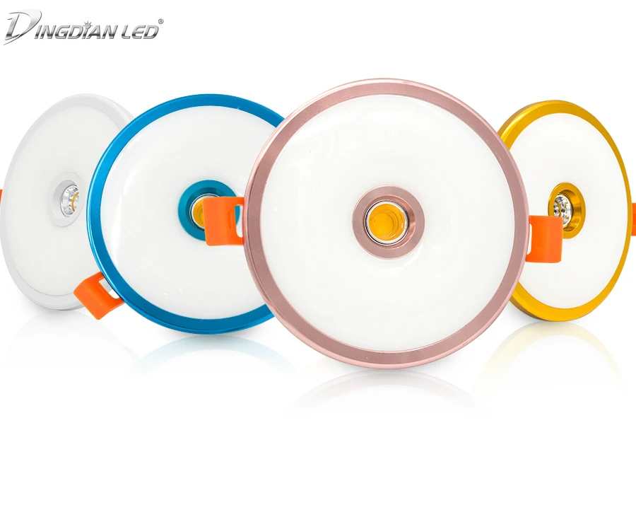 

LED Spot light integrated SMD 2835+COB Panel Lamp 10W Downlight Multi Mode Jade Panel Lights 3 Stage Dimmable Recessed
