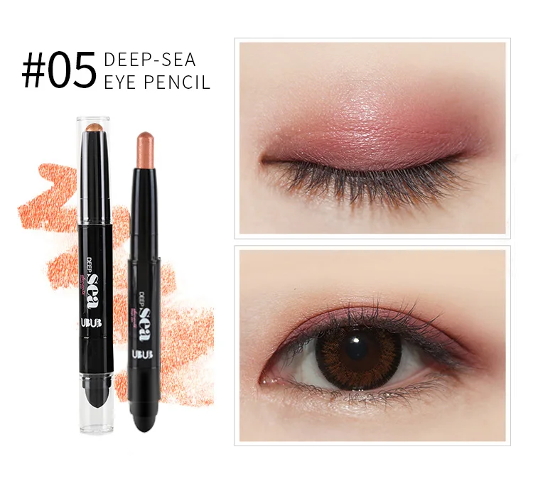 UBUB Double Head Eyeshadow Pencil Shimmer Luminous Earth Color Long Lasting Glitter Eye Shadow Palette Eyeshadows Korean Makeup (8)