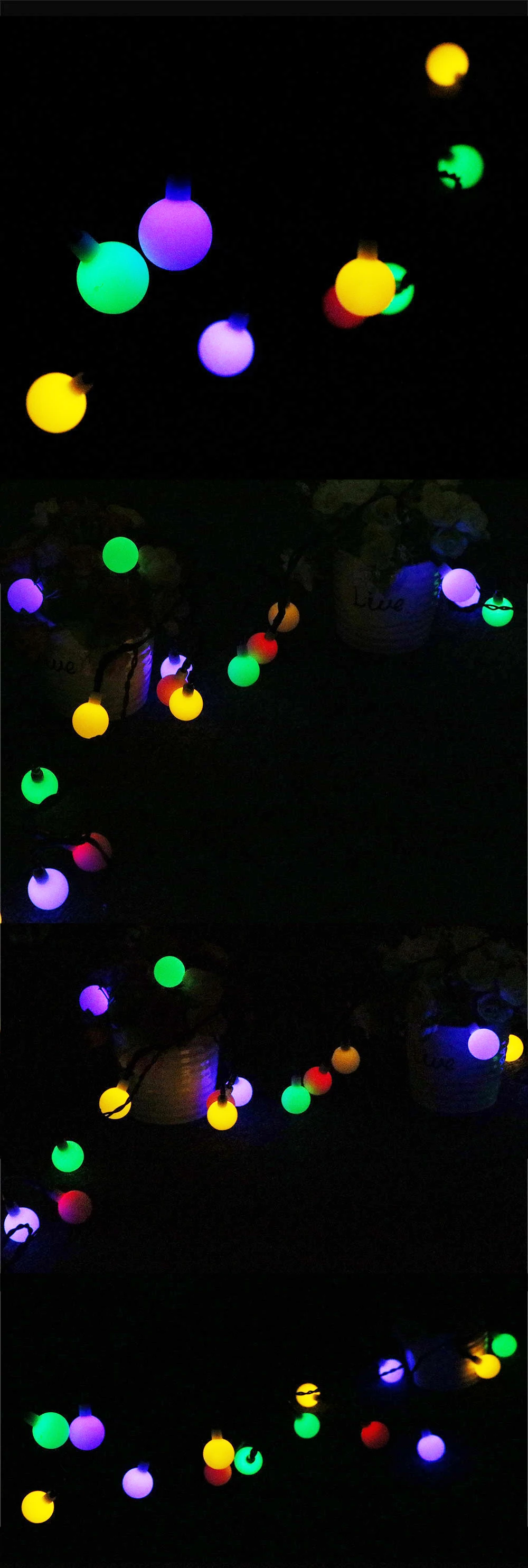 ITimo световая гирлянда 50 светодиодный 7 м шариковая струна мигалка на солнечных батареях Рождественский свет для дома сада газон вечерние декоративные светильники