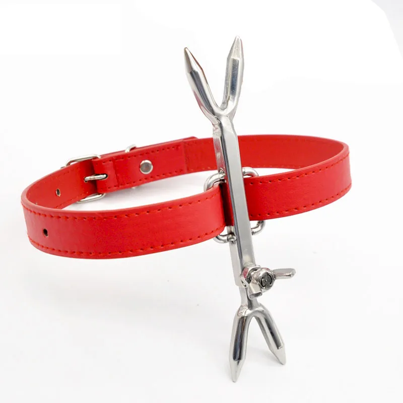 Leather Bondage Belt Stainless Steel Clip Slave Bdsm Collar Adult Games