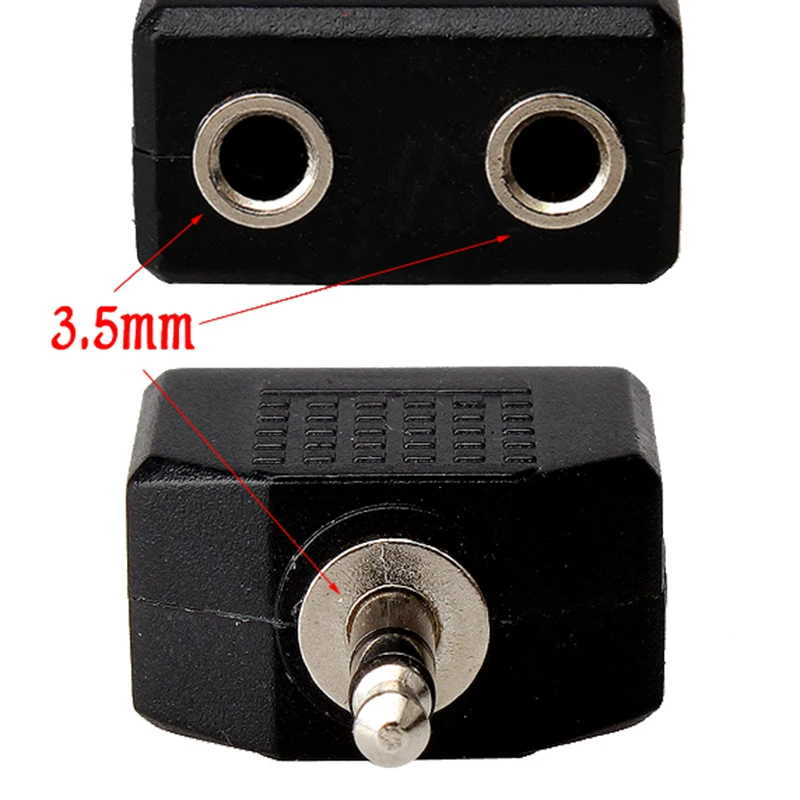 

3.5mm Audio Stereo Splitter Adapter Plug to 2 Female Jack for Earphone Headset IJS998