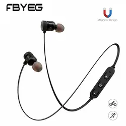 FBYEG F40W Bluetooth наушники беспроводные наушники спортивные Bluetooth гарнитура бас стерео Магнитный наушник с микрофоном для телефона Xiaomi