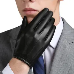 Из натуральной кожи Для мужчин перчатки осень-зима плюс бархат тенденции моды элегантные мужские кожаные перчатки для вождения NM792B-9