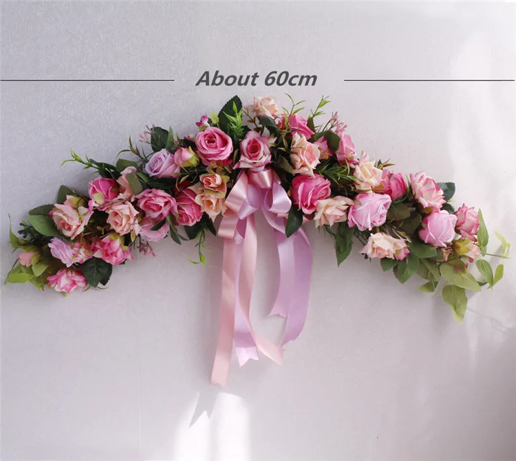 Flone European Artificial Rose Peony Flowers Garland Lintel Wall Decorative Flower Door Wreath For Wedding Home Christmas Decor (5)