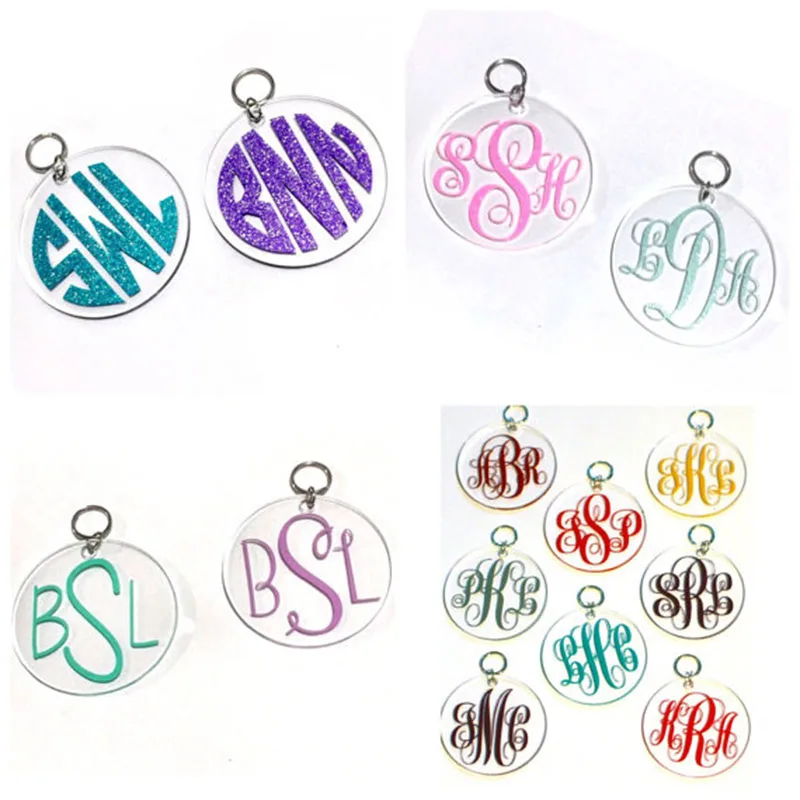 1pc custom clear keychain acrylic badge holder personalized any shape anime charms keychain tag  (58)