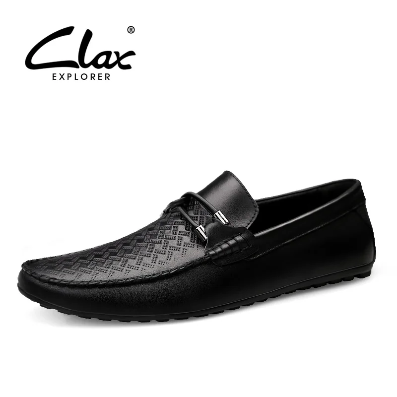 

CLAX Mens Moccasins Genuine Leather 2019 Summer Breathable Man's Shoes Designer Male Loafers Boat Footwear Soft Casual Shoe