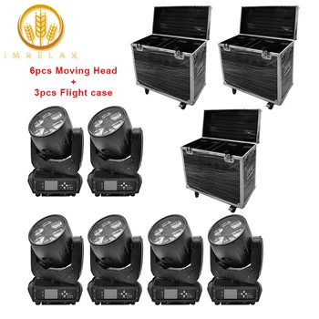 

IMRELAX 6pcs 6*40W Beam ZOOM Wash 3in1 Super Bee Eye Moving Head Light With Flight Case Package Advanced Lighting Effect For DJ