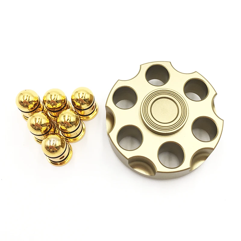 

Brass Alloy Revolver Removable Hand Fidget Finger Spinner Spinning Top Novelty Gryo Toys