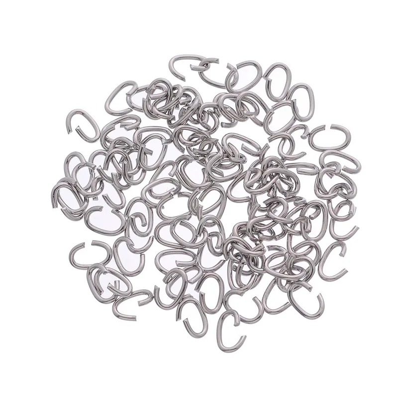 

Jewelry Findings And Components 100PCs Stainless Steel Open Oval Jump Rings Accessories 7.5mmx5mm