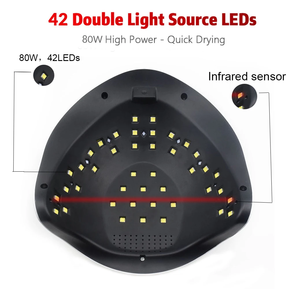 Высокой мощности 80/54/36 Вт УФ лампа Светодиодный лампа для ногтей лак для ногтей Сушилка для ногтей гель лак для ногтей с инфракрасный чувствительный таймер умная сенсорная кнопка