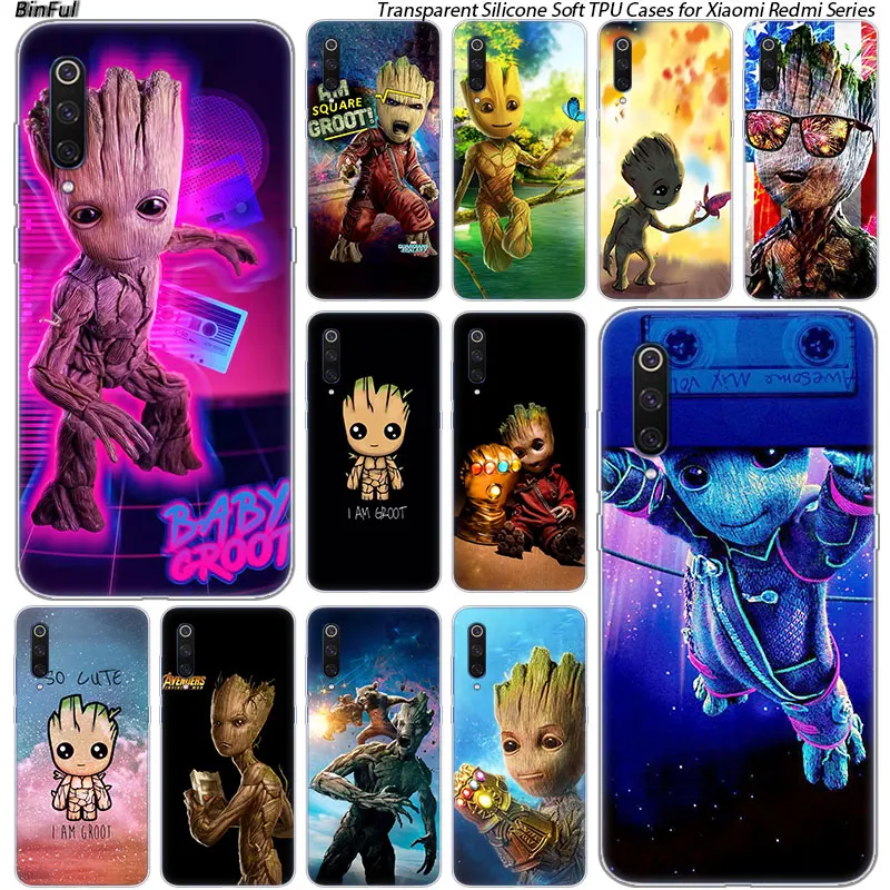 

Hot We are Groot Silicone Case For Xiaomi Pocophone F1 9T 9 9SE 8 A2 Lite A1 A2 Mix3 Redmi K20 7A Note 4 4X 5 6 7 Pro S2 Cover
