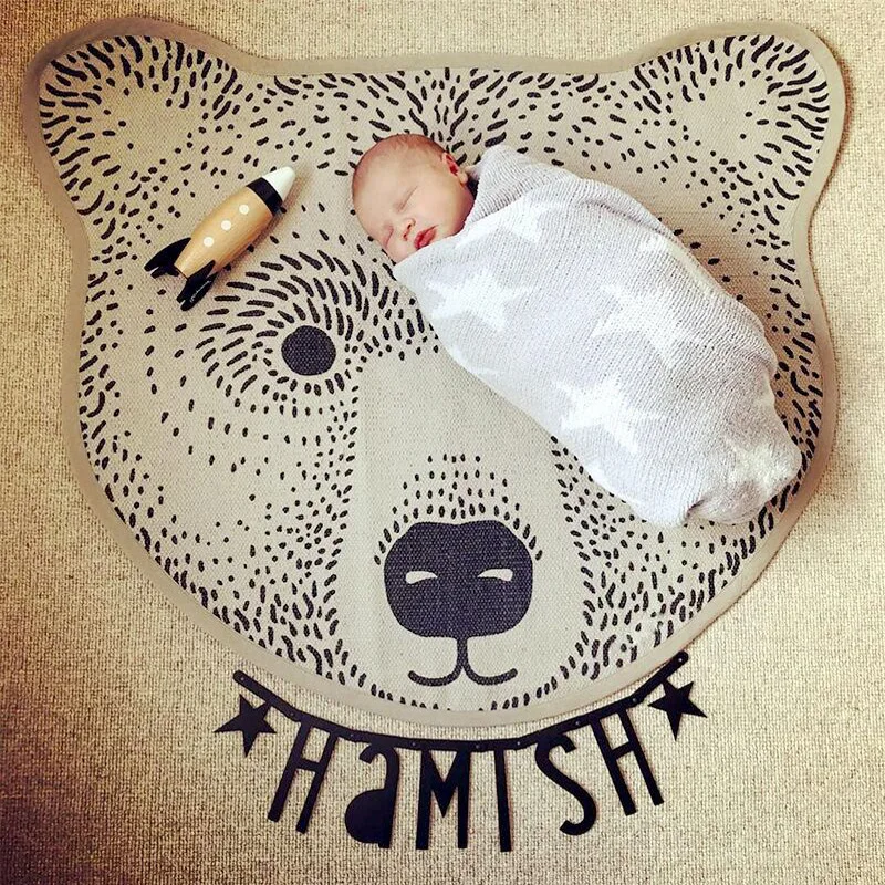 New Kids Play Game Mats Cartoon Carpet Rugs Mat Canvas Crawling Blanket