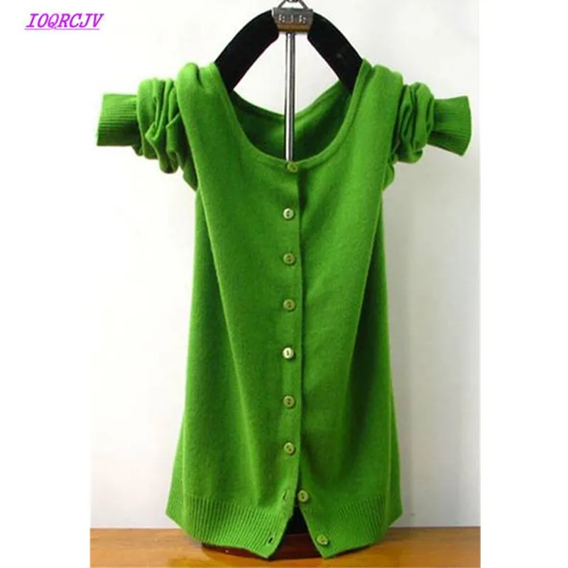Вязаный кардиган для женщин Новая весенне-осенняя футболка с длинными рукавами