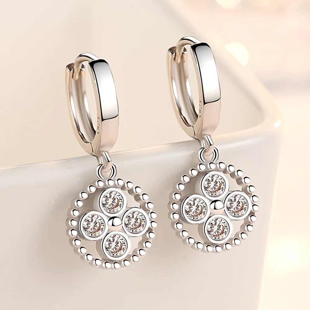 

XIYANIKE 925 Sterling Silver European and American Fashion Exaggerated Geometric Round Earrings For Women Fine Jewelry Gift