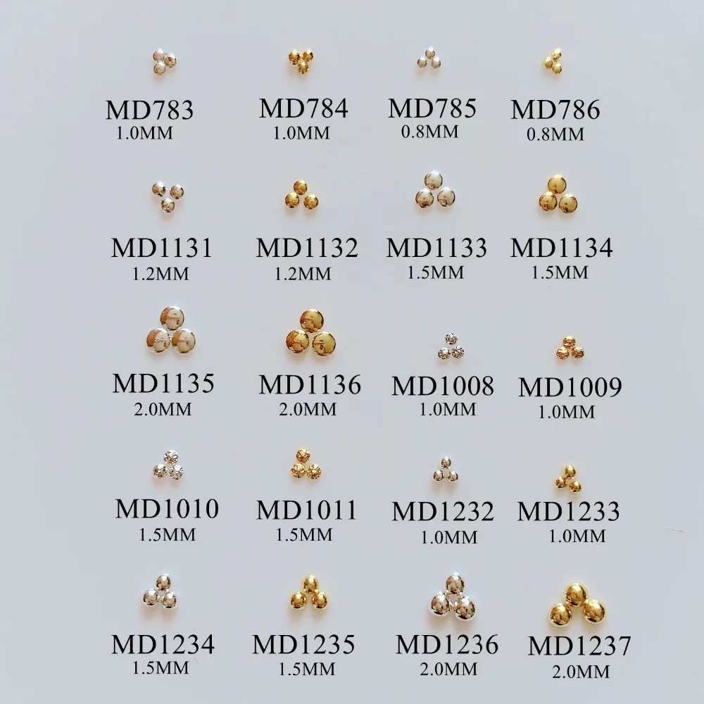 

Approx. 100pcs/bag Metal Stud Round Mini Stud Nail Art Metal 3D Charms MD783-1237