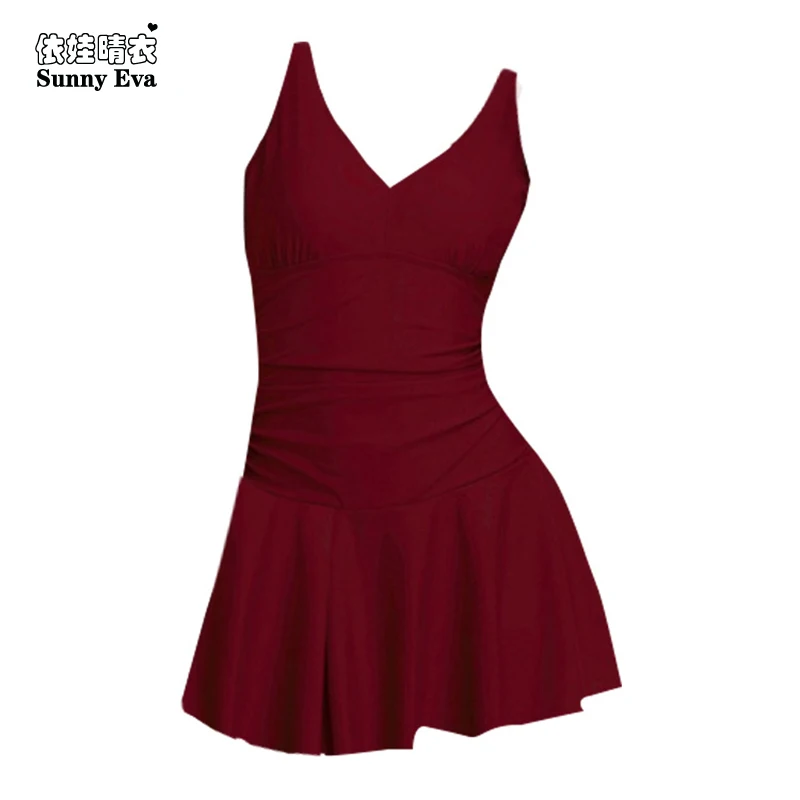

Sunny eva one-piece woman swimsuit with ruffles bathing suit plus sizes Women's swimwear a sexy piece swimsuit skirt