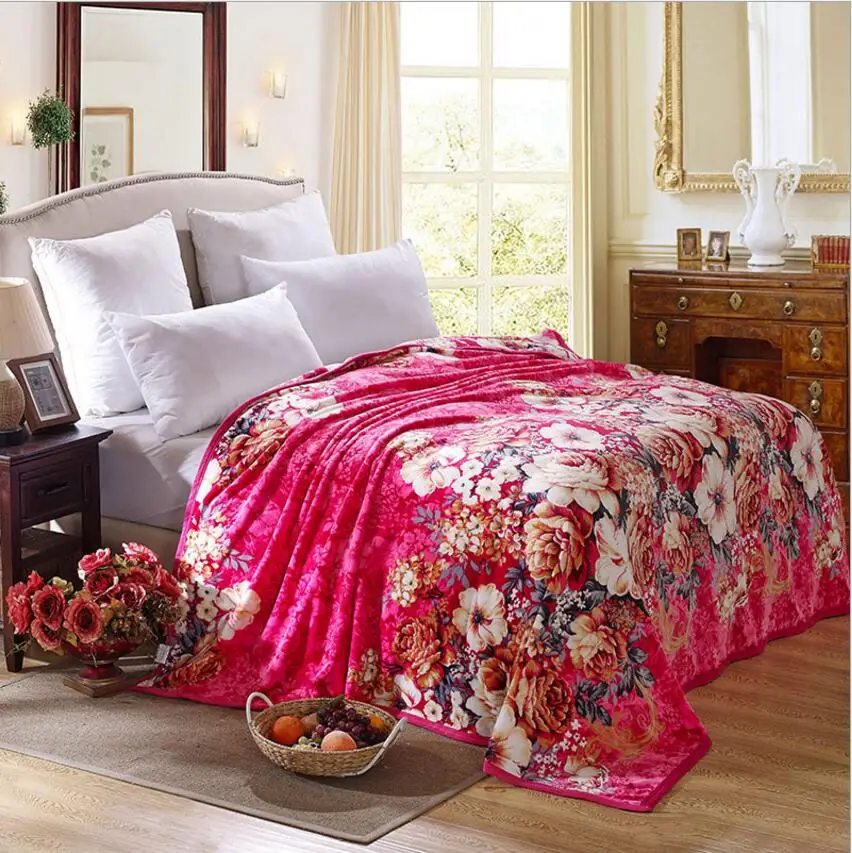 Super Soft Thicker Throw Blanket Adults Warm Blankets Bed Sheet Floral
