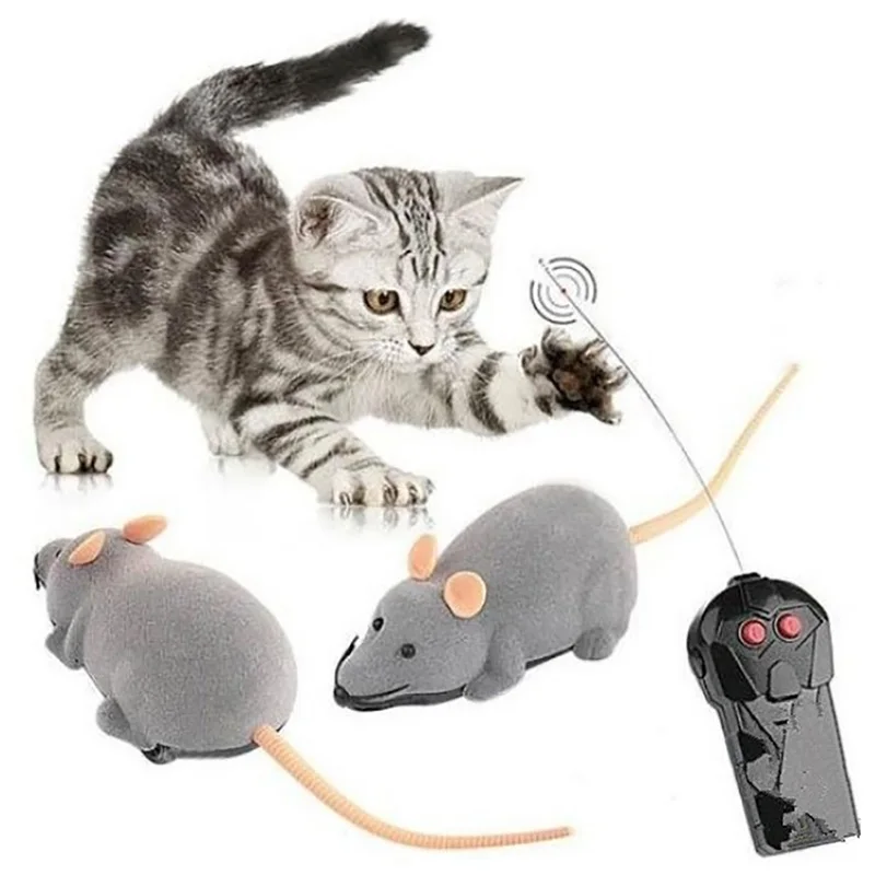 Pet Cat Dog Funny Electric RC Rat Mouse Wireless Remote Control Simulation Mouse Whole Child Kitten Playing Toy Birthday Gift