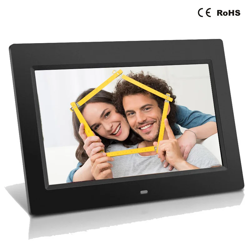 10 дюймов TFT Экран светодиодный Подсветка HD 1024*600 цифровая фоторамка электронный альбом для фотографий музыки MP3 MP4 порта Retrato цифровой - Цвет: Черный