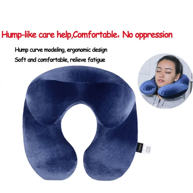 U-Shape Travel Pillow for Airplane Inflatable Neck Pillow Travel Accessories 4Colors Comfortable Pillows for Sleep Home Textile