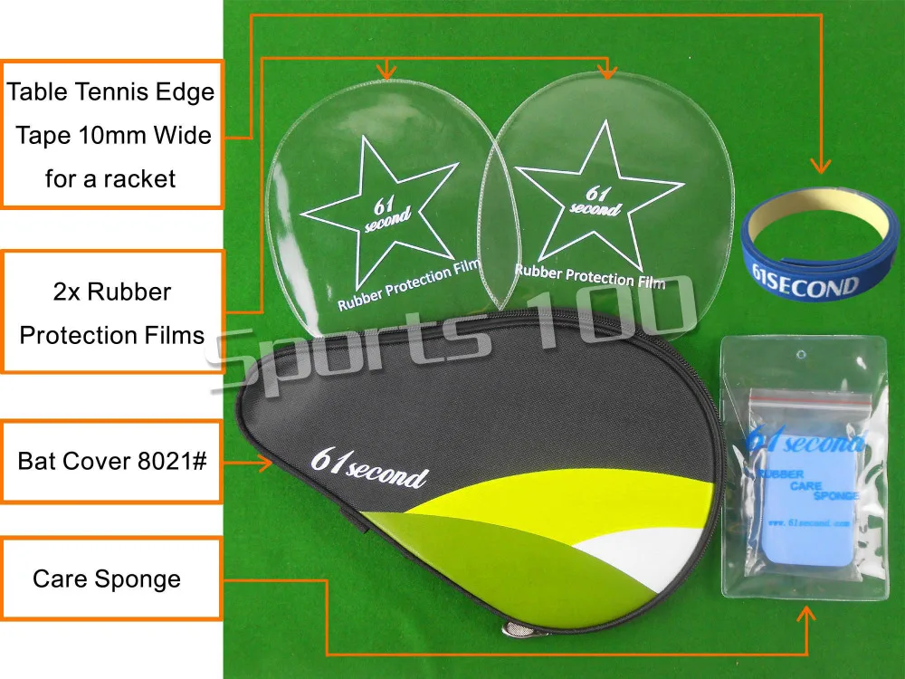 

61second Bat Cover 8021# Table Tennis Accessories Set for Table Tennis Ping Pong Racket